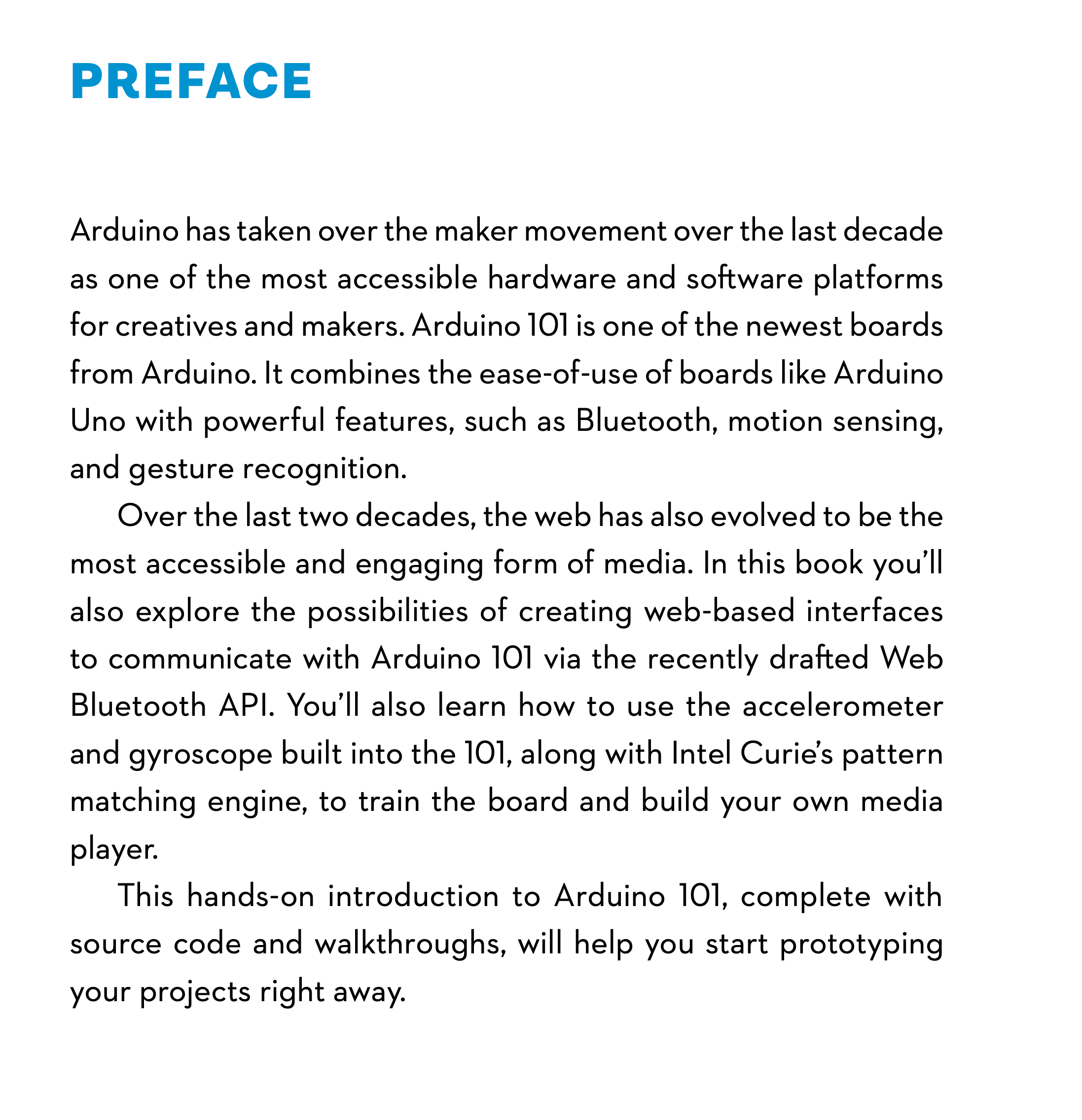 Jumpstarting the Arduino 101 preface